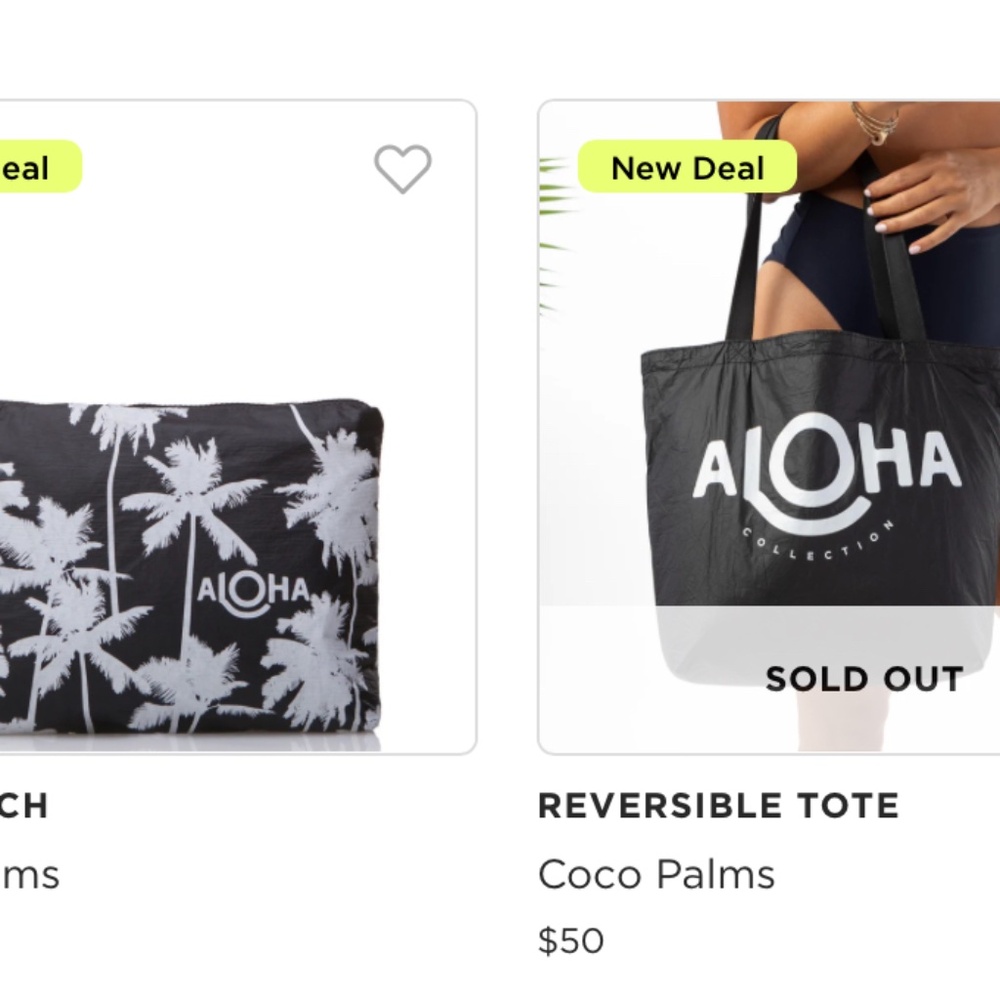 Aloha Collection Bundle -CoCo Palms Reversible Tote & Mid Pouch- NWT